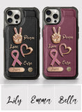 Peace Love Cure - Personalized Breast Cancer Awareness Wallet Phone Case