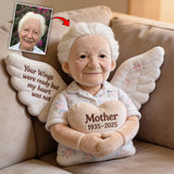 Tes ailes étaient prêtes, mais mon cœur ne l'était pas - Coussin commémoratif personnalisé en fausse fourrure
