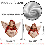 Tes ailes étaient prêtes, mais mon cœur ne l'était pas - Coussin commémoratif personnalisé en fausse fourrure