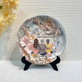 Mère et filles liées à jamais - Assiette ronde en céramique personnalisée pour maman