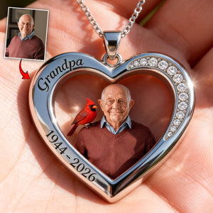 Always In My Heart - Personalized Memorial Shaped Metal Pendant Necklace