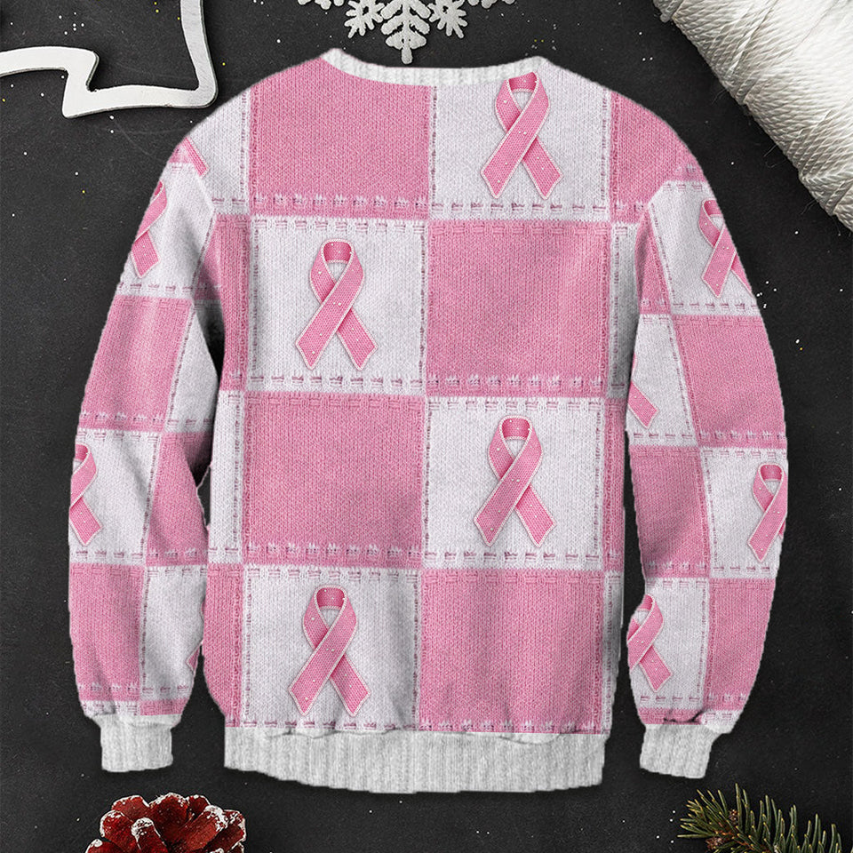 Ruban rose de sensibilisation au cancer du sein - Pull moche personnalisé pour la sensibilisation au cancer du sein