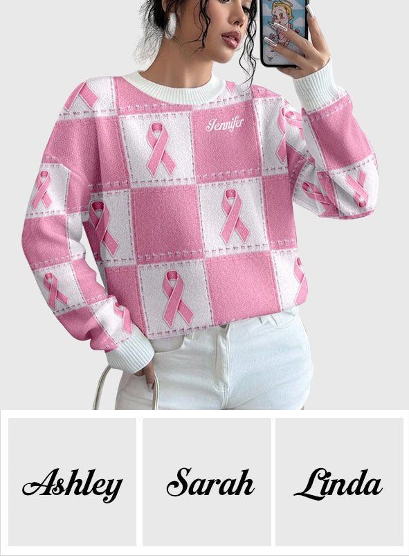 Ruban rose de sensibilisation au cancer du sein - Pull moche personnalisé pour la sensibilisation au cancer du sein