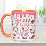 Just A Girl Who Loves Jesus - Personalized Christian Accent Mug