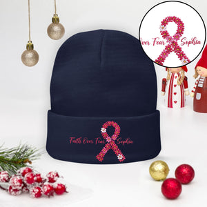 Bonnet brodé pour la sensibilisation au cancer du sein - Bonnet brodé personnalisé pour la sensibilisation au cancer du sein
