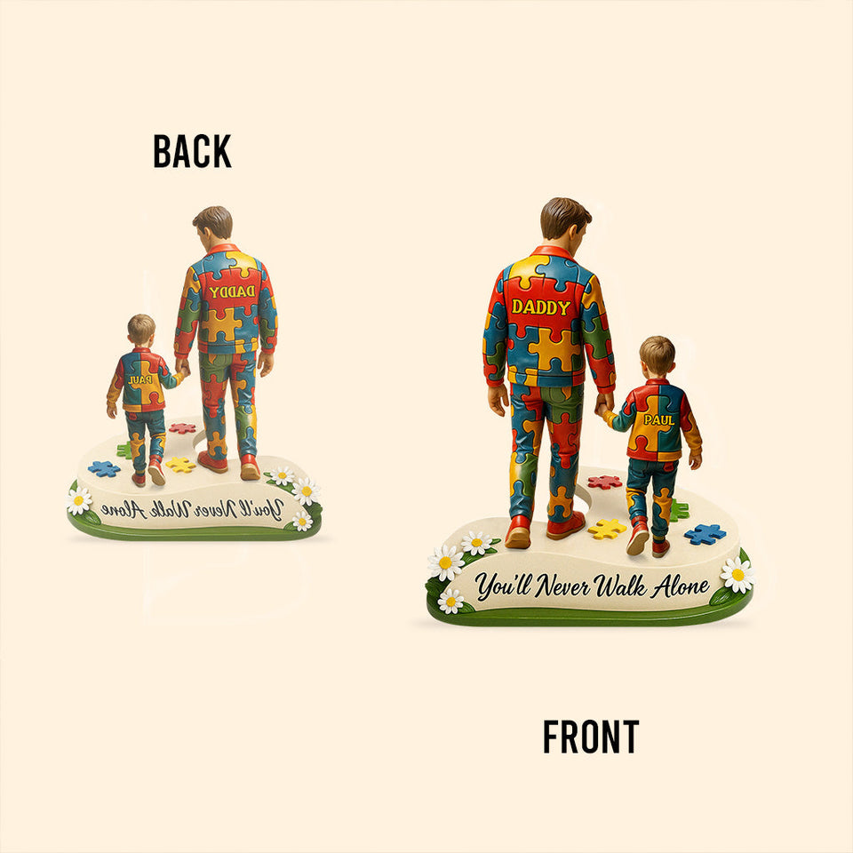 You'll Never Walk Alone - Personalized Autism Awareness Custom Shaped Acrylic Plaque