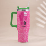 Breast Cancer Awareness - Personalized Breast Cancer Awareness Tumbler With Handle
