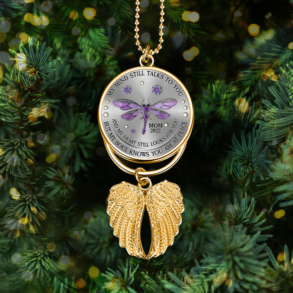 Dragonfly My Mind My Heart My Soul - Personalized Memorial Wings Ornament