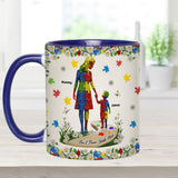 Tu ne marcheras jamais seul(e) - Mug personnalisé pour la sensibilisation à l'autisme