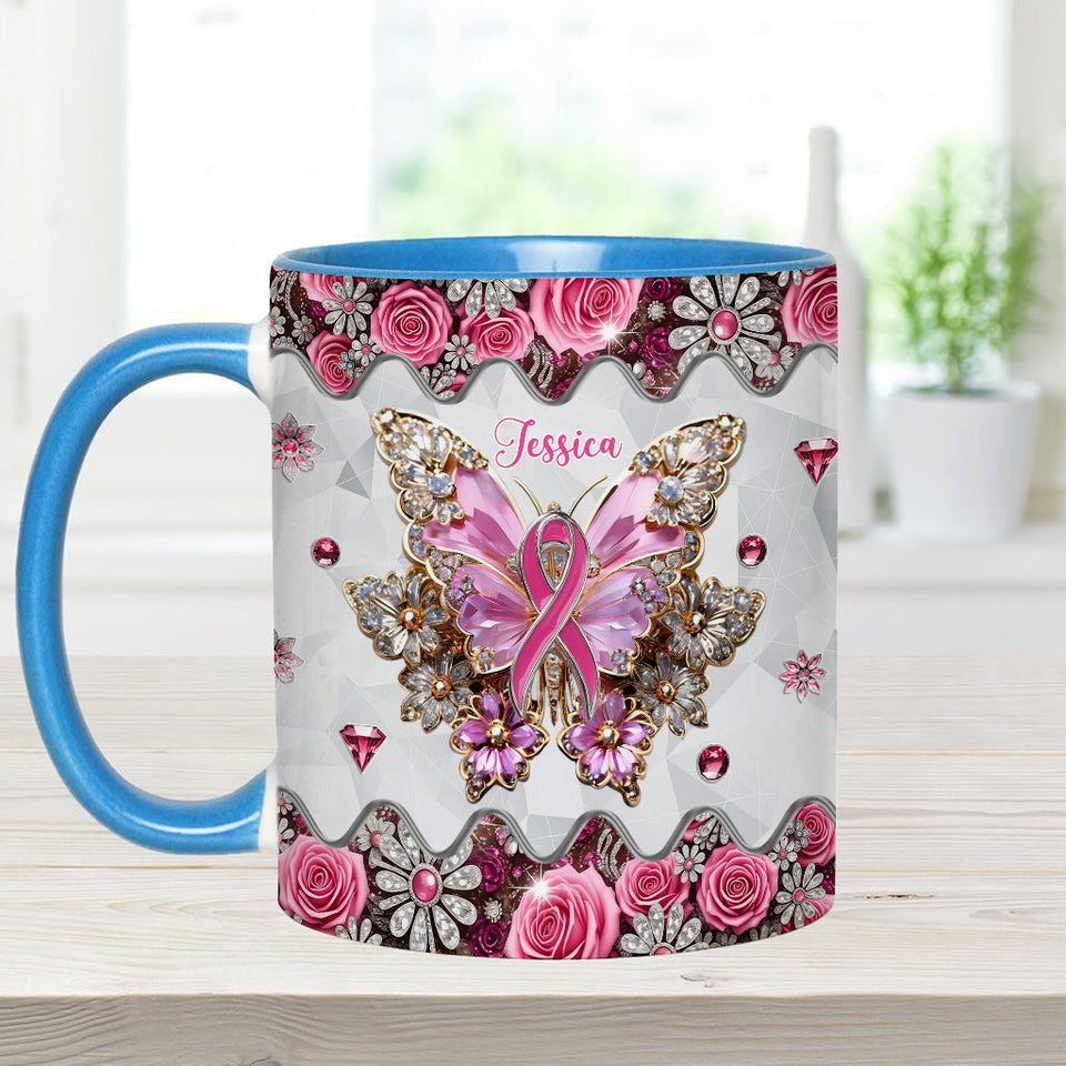 Faith Hope Love - Personalized Breast Cancer Awareness Accent Mug