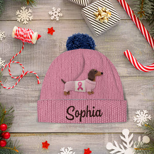 Faith Hope Love - Personalized Breast Cancer Awareness Beanie Hat