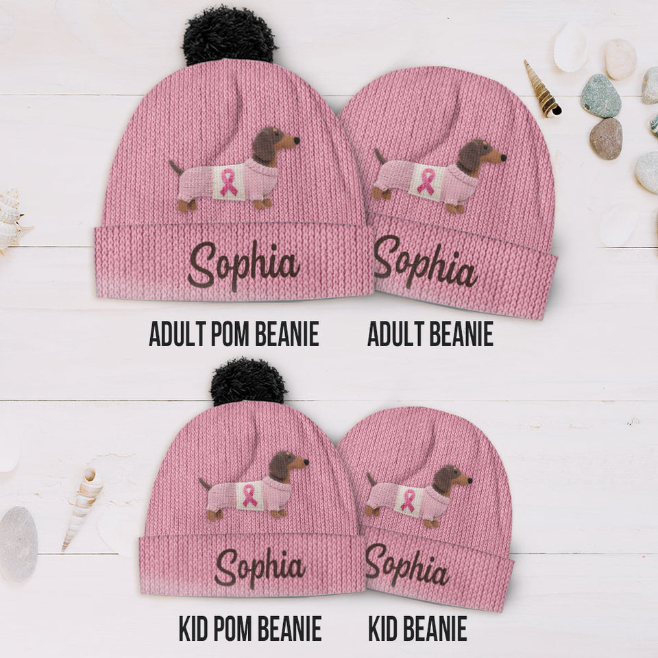 Faith Hope Love - Personalized Breast Cancer Awareness Beanie Hat