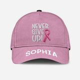 Never Give Up - Personalized Breast Cancer Awareness Classic Cap