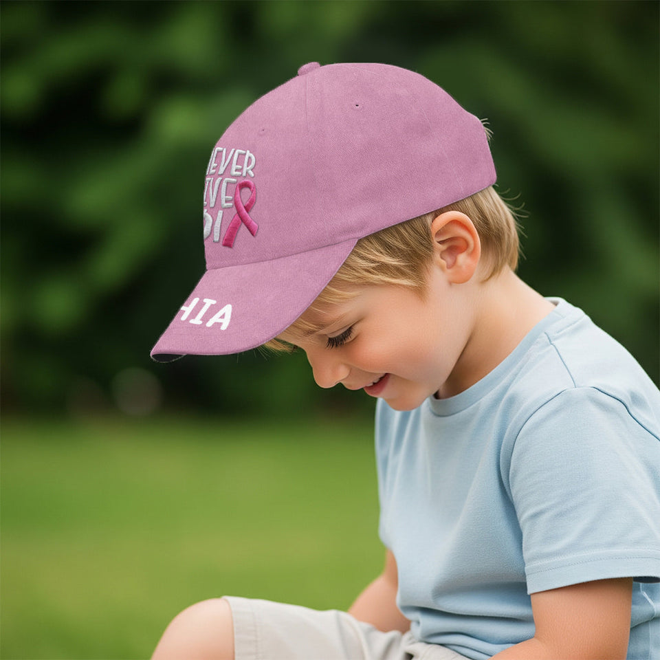 Never Give Up - Personalized Breast Cancer Awareness Classic Cap