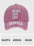 Never Give Up - Personalized Breast Cancer Awareness Classic Cap