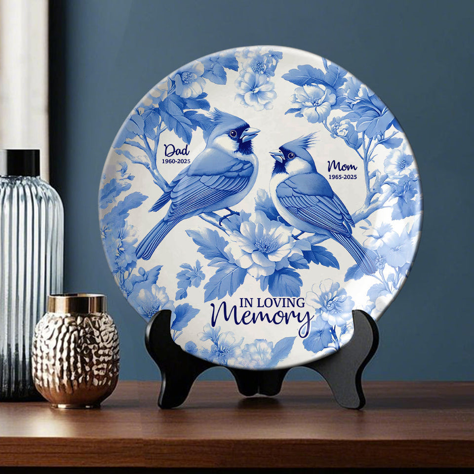 In Loving Memory - Personalized Memorial Ceramic Round Plate