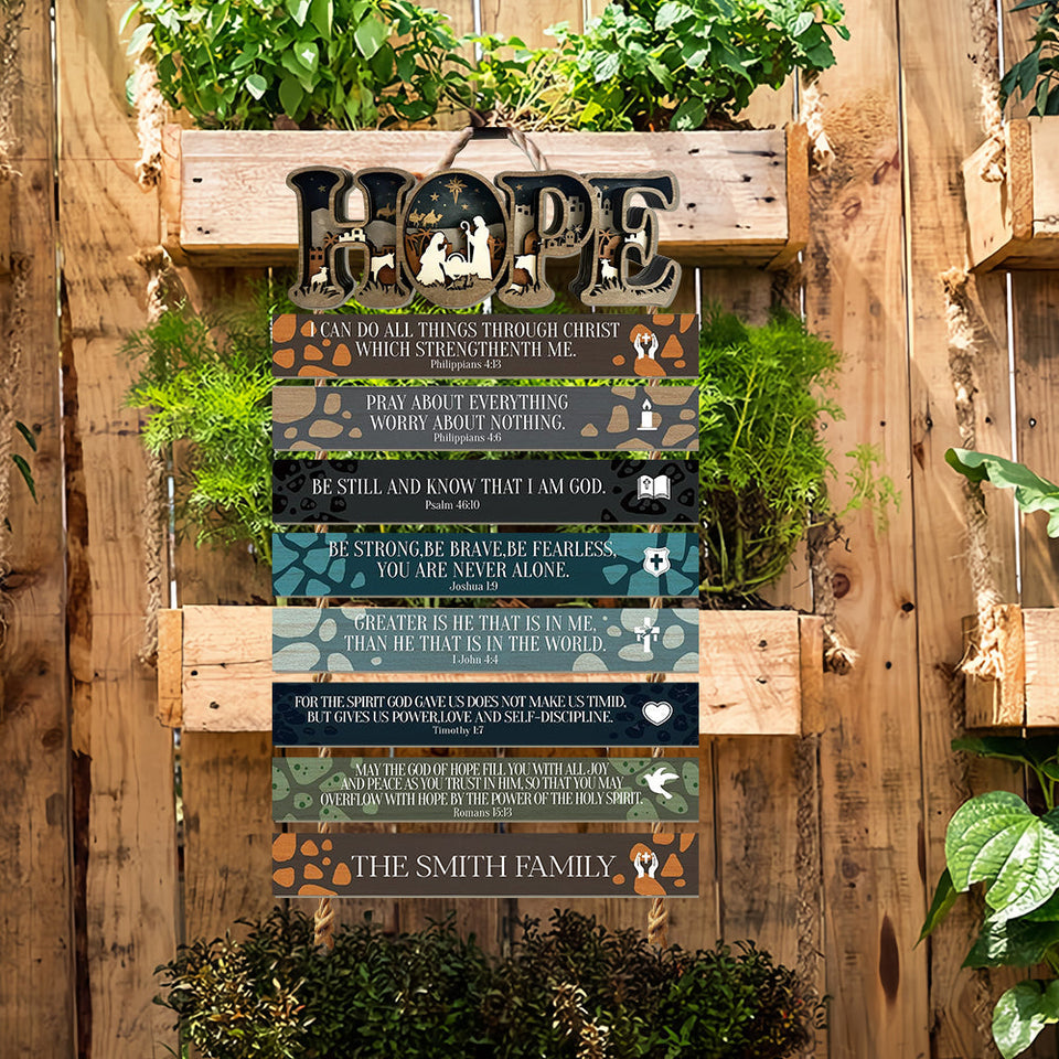 Espoir - Panneau chrétien personnalisé en bois de palette