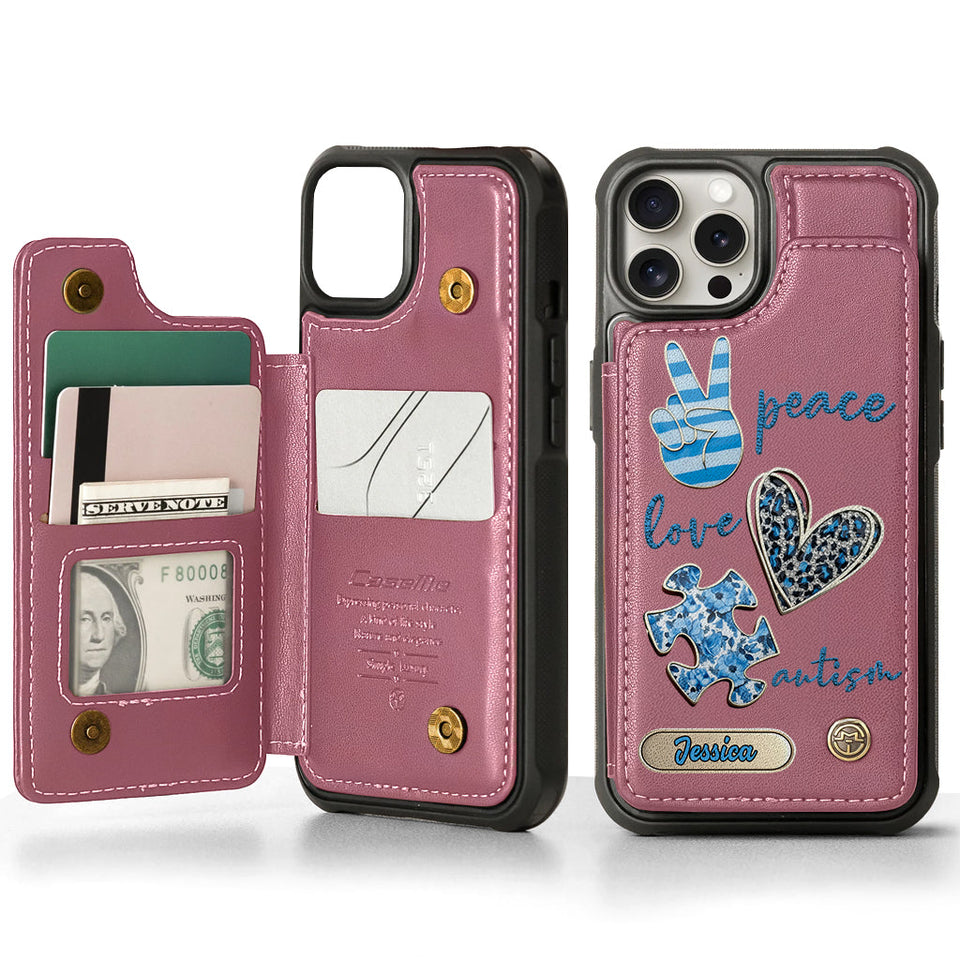 Autism Awareness - Personalized Autism Awareness Wallet Phone Case