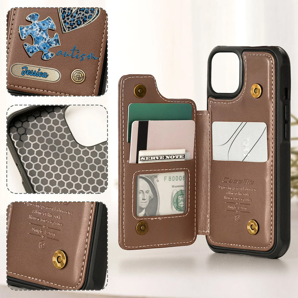 Autism Awareness - Personalized Autism Awareness Wallet Phone Case