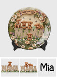Cute Highland Cow Mama - Personalized Mother Ceramic Round Plate