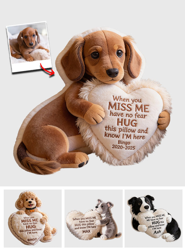 Coussin commémoratif personnalisé en fausse fourrure - À partir d'une photo - Quand tu me manques