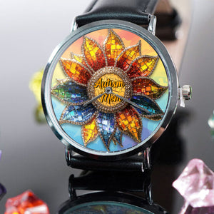 Maman d'un enfant autiste - Montre-bracelet personnalisée pour la sensibilisation à l'autisme