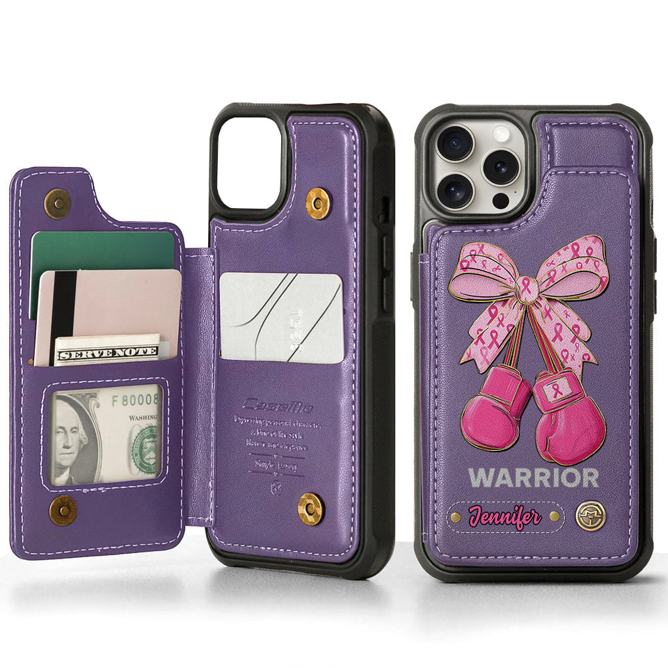 Warrior - Personalized Breast Cancer Awareness Wallet Phone Case