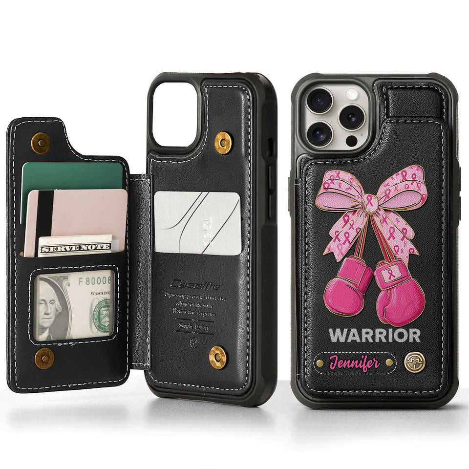 Warrior - Personalized Breast Cancer Awareness Wallet Phone Case