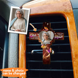 Custom Photo In Our Hearts Always - Personalized Memorial Shaped Car Visor Clip