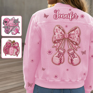 Nous portons du rose - Veste bomber personnalisée pour la sensibilisation au cancer du sein