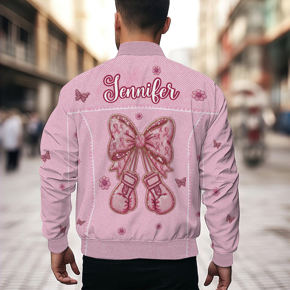 Nous portons du rose - Veste bomber personnalisée pour la sensibilisation au cancer du sein