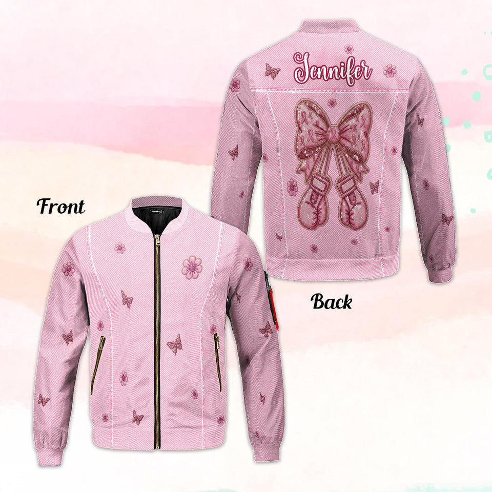 Nous portons du rose - Veste bomber personnalisée pour la sensibilisation au cancer du sein