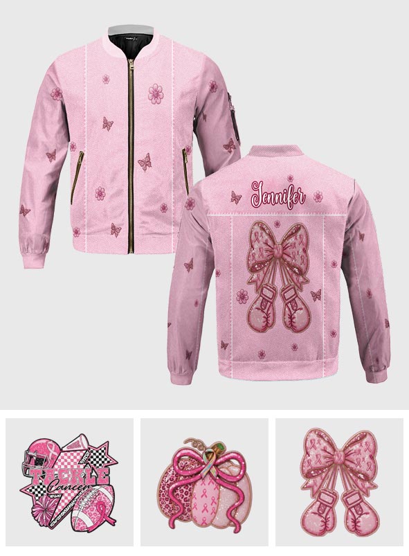 Nous portons du rose - Veste bomber personnalisée pour la sensibilisation au cancer du sein