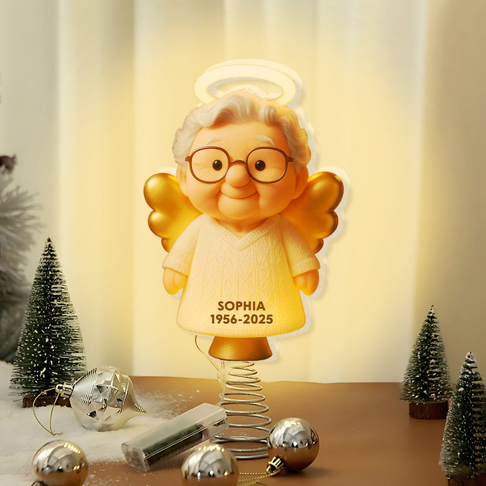 Christmas Memorial - Personalized Memorial LED Light Tree Topper
