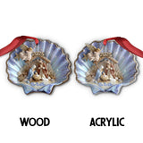 Nativity In A Seashell - Personalized Christian Ornament