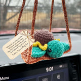 Tortue Tournesol Porte-Bonheur - Tortue au Crochet à Accrocher en Voiture avec Carte