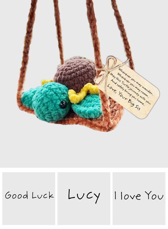Tortue Tournesol Porte-Bonheur - Tortue au Crochet à Accrocher en Voiture avec Carte