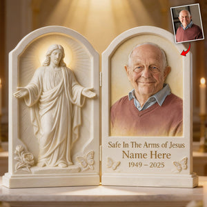 Safe In The Arms of Jesus - Personalized Memorial Acrylic Diptych