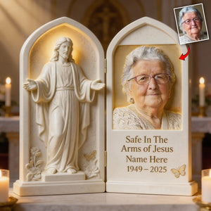 Safe In The Arms of Jesus - Personalized Memorial Acrylic Diptych