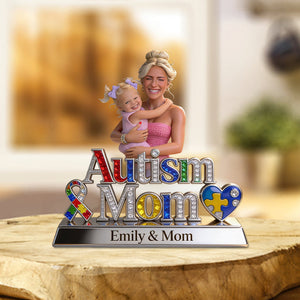 Proud Mom - Personalized Autism Awareness Custom Shaped Acrylic Plaque