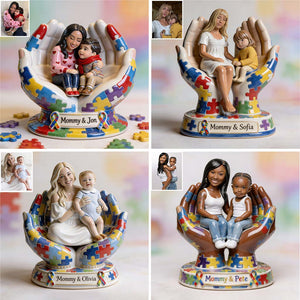 Autism Mom - Personalized Autism Awareness Custom Shaped Acrylic Plaque