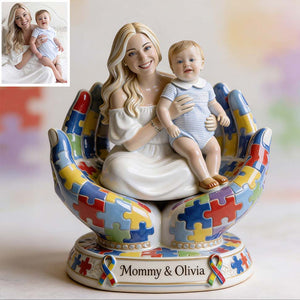 Autism Mom - Personalized Autism Awareness Custom Shaped Acrylic Plaque