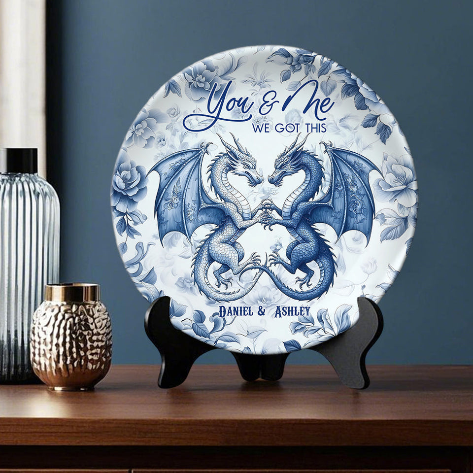 On s'en occupe ! - Assiette ronde en céramique personnalisée avec dragon