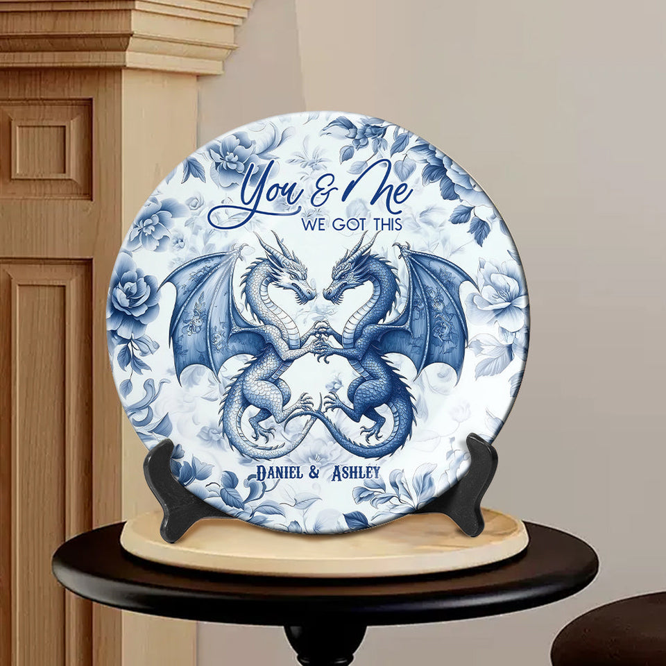 On s'en occupe ! - Assiette ronde en céramique personnalisée avec dragon