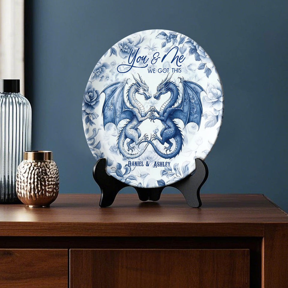 On s'en occupe ! - Assiette ronde en céramique personnalisée avec dragon