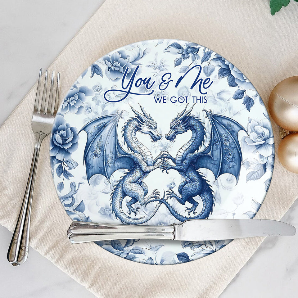 On s'en occupe ! - Assiette ronde en céramique personnalisée avec dragon