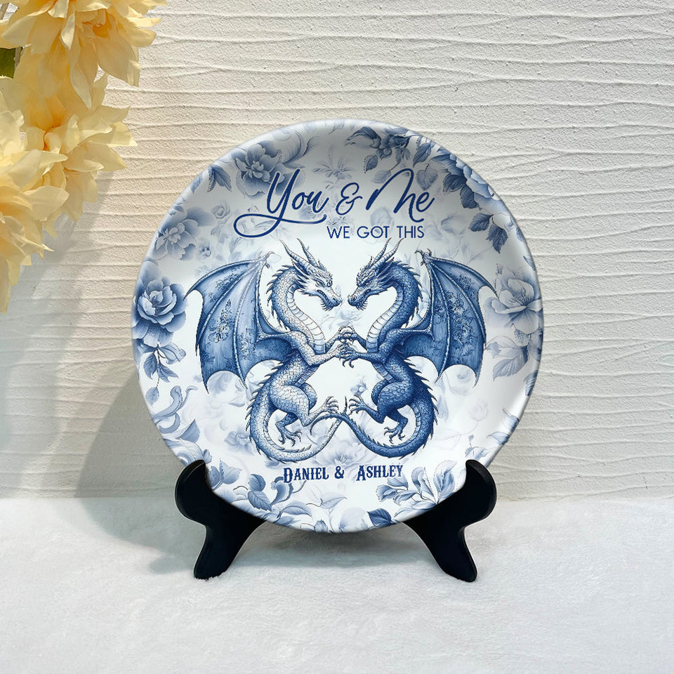 On s'en occupe ! - Assiette ronde en céramique personnalisée avec dragon