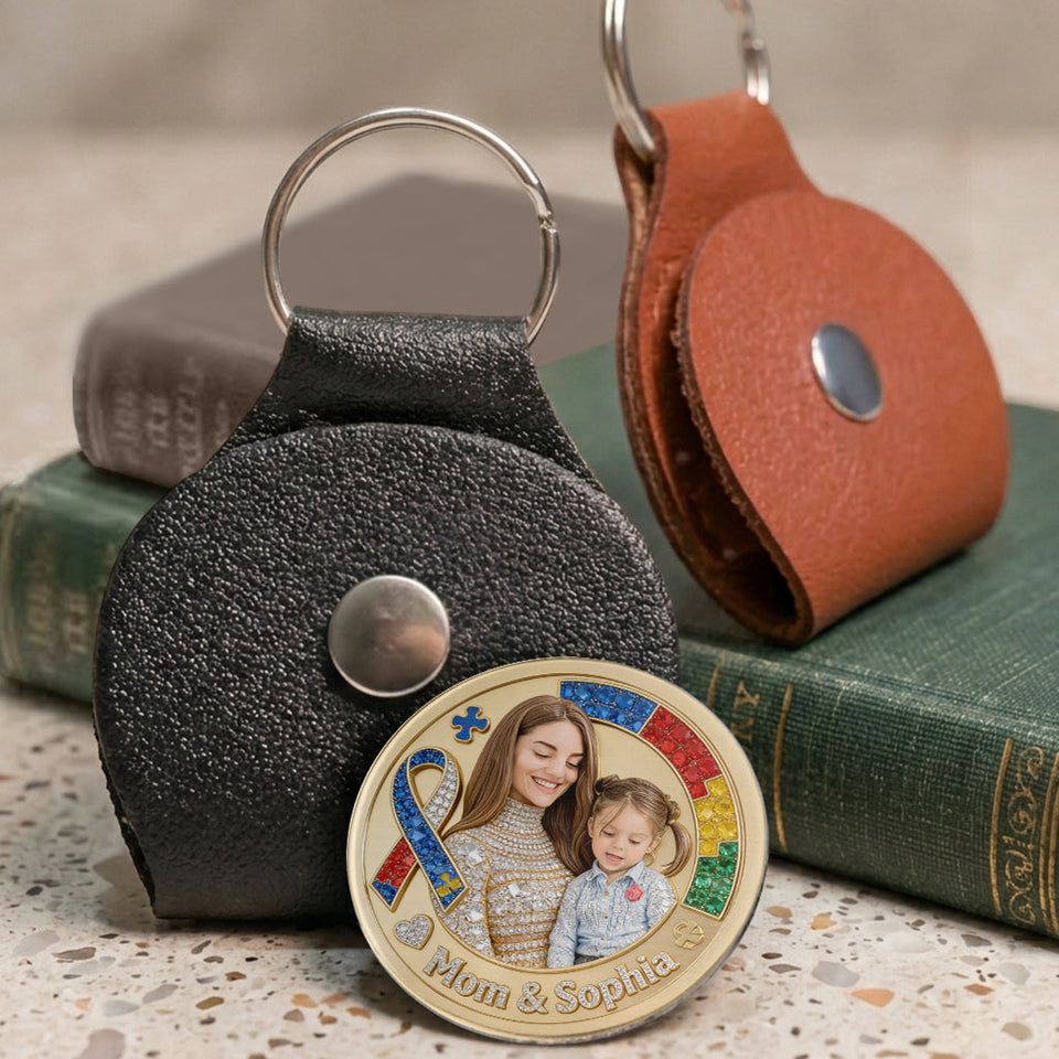 I Love You - Personalized Autism Awareness Pocket Coin Keychain