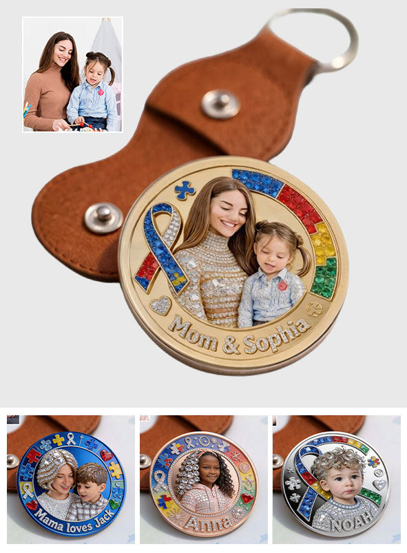 I Love You - Personalized Autism Awareness Pocket Coin Keychain