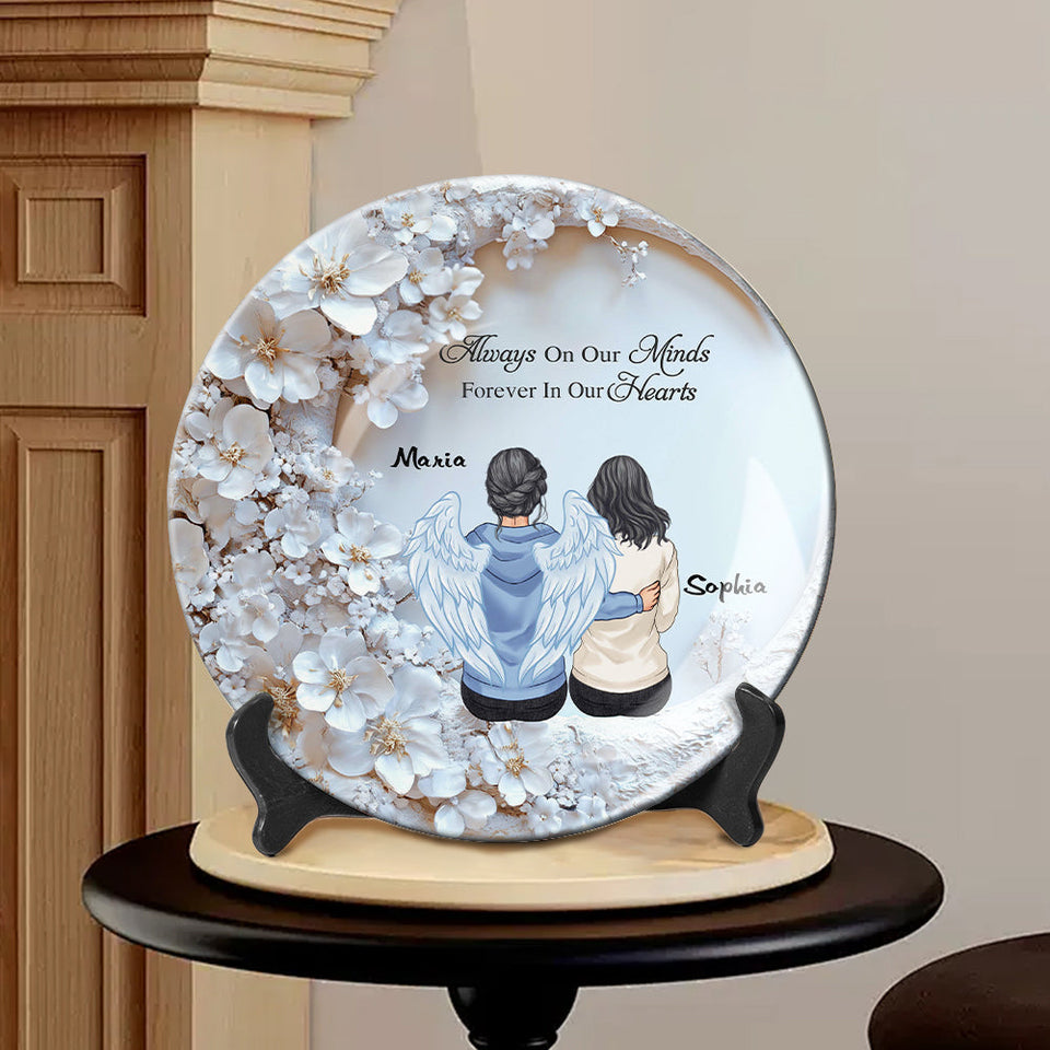 Je suis toujours avec toi - Assiette ronde en céramique personnalisée « Je suis toujours avec toi »